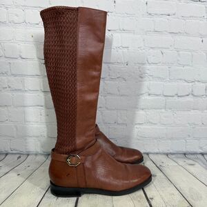 Cole Haan Riding Knee High Boots Size 9.5B Brown Equestrian Buckle Quiet Luxury
